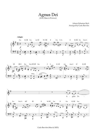 Agnus Dei - Mass B Minor BACH - E minor Chords (arr. Cadu Barcelos)