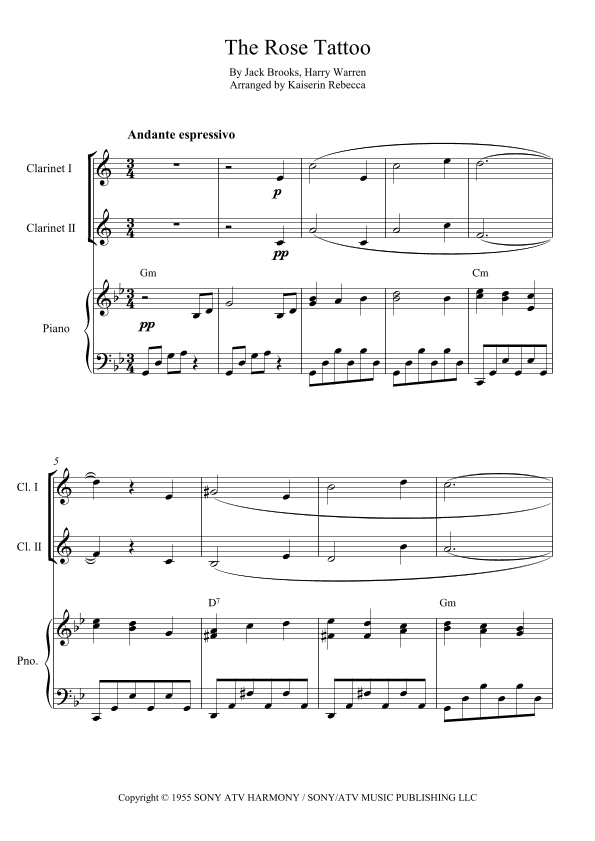 The Rose Tattoo (inspired By The Motion Picture) (arr. Kaiserin Rebecca)