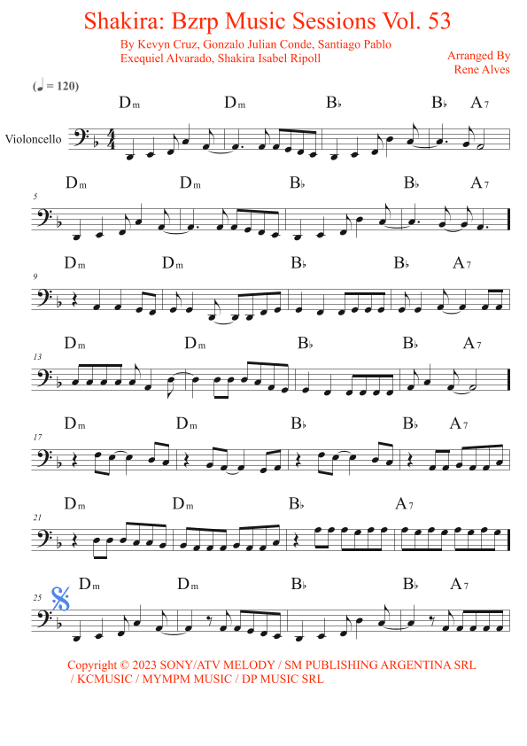 Shakira: Bzrp Music Sessions Vol. 53 (arr. Rene Alves)
