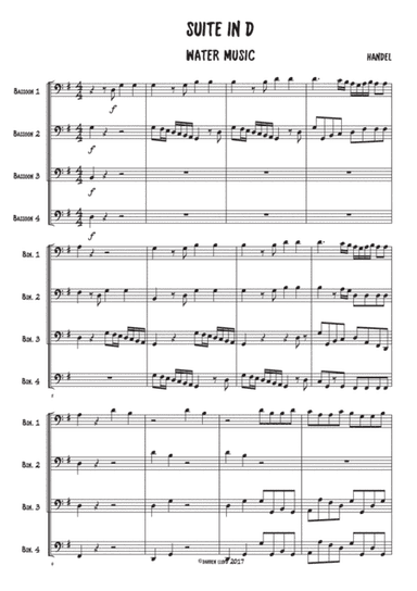 Water music - 1st movement - Bassoon quartet (arr. Darren Lloyd)