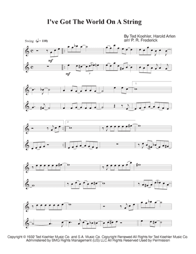 I've Got The World On A String (arr. P. R. Frederick)