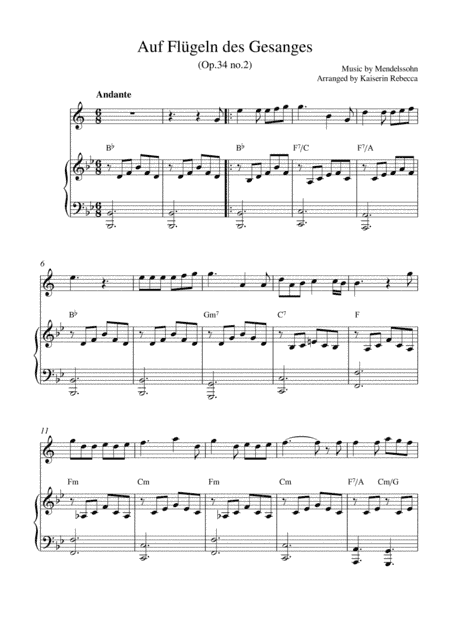 Auf Flügeln des Gesanges (arr. Kaiserin Rebecca)