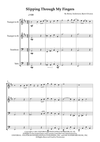 Slipping Through My Fingers (arr. Karen Gueiros)