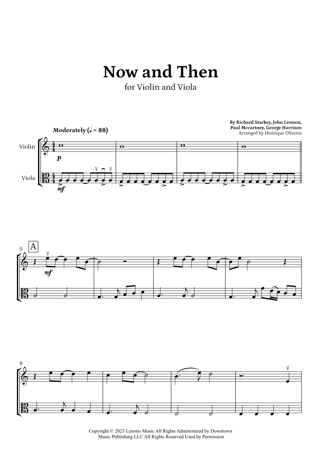 Now And Then (arr. Henrique Oliveira)