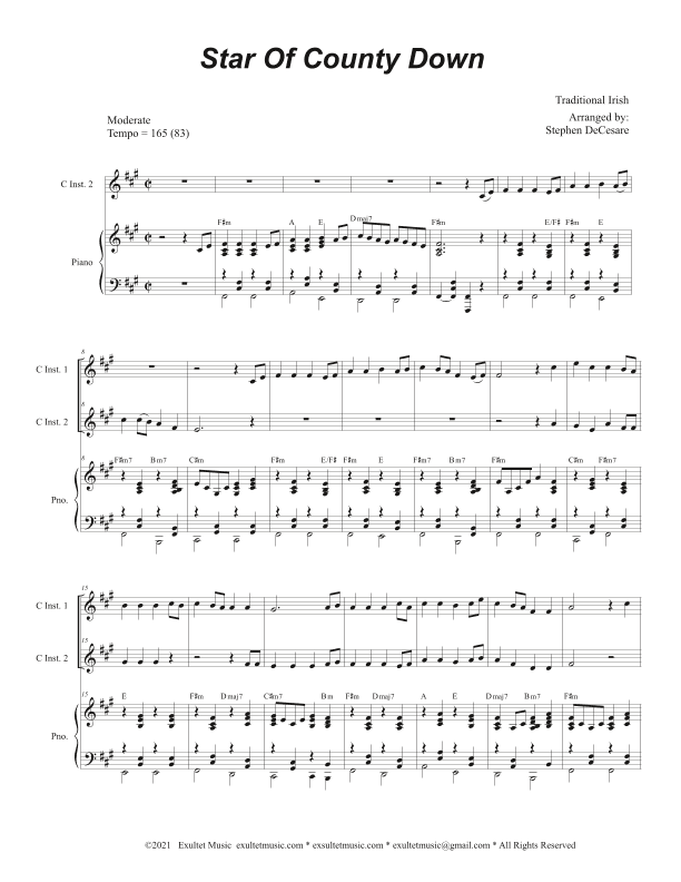 Star Of County Down (Duet for C-Instruments) (arr. Stephen DeCesare)