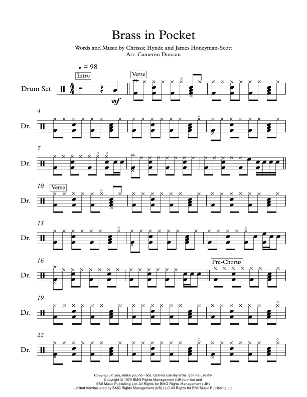 Brass In Pocket (arr. Cameron Duncan)