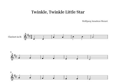 Twinkle, Twinkle Little Star (arr. Peter Andrew)
