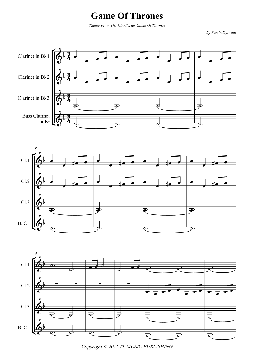 Game Of Thrones (arr. Wesley S. SIlva)