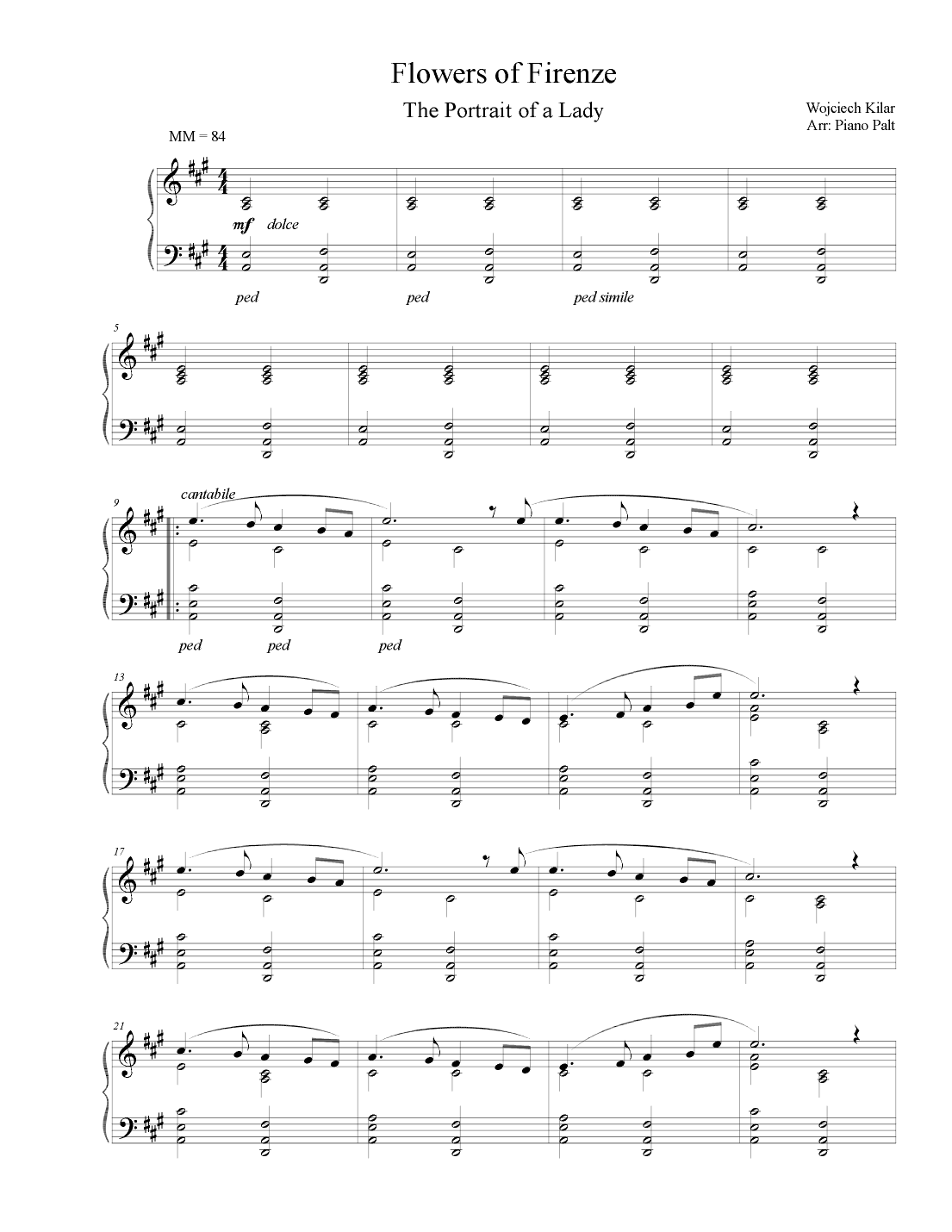 Flowers Of Firenze (arr. Piano Palt)