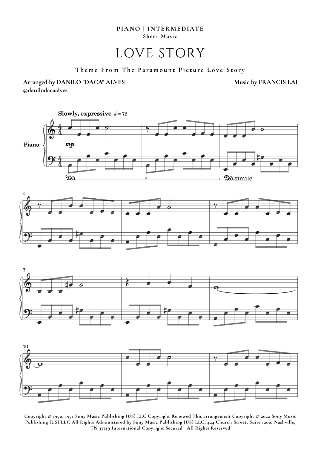 Love Story (arr. Danilo "Daca" Alves)