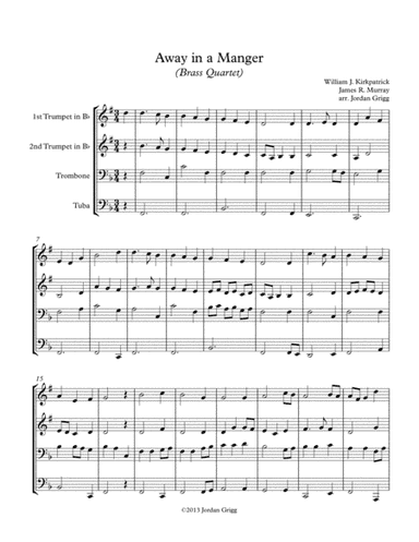 Away in a Manger (Brass Quartet) (arr. Jordan Grigg)