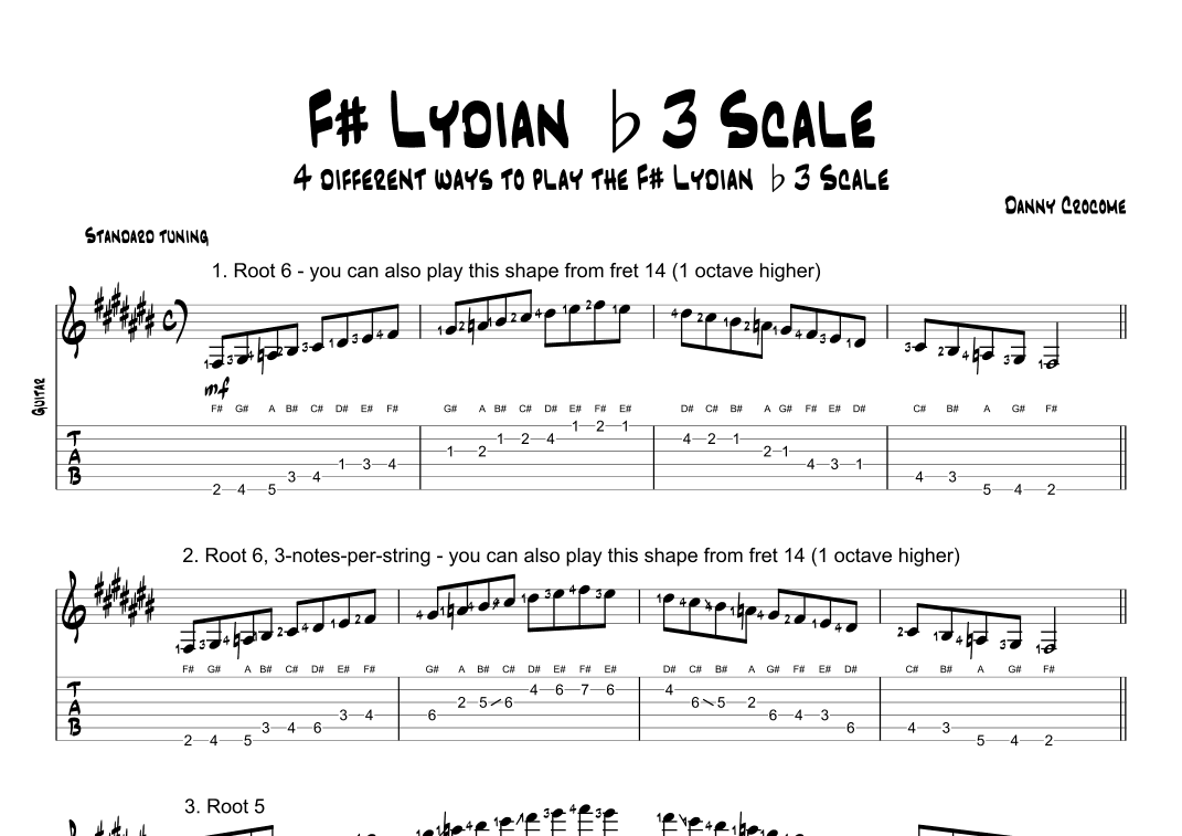 F# Lydian b3 Scale (4 Ways to Play)