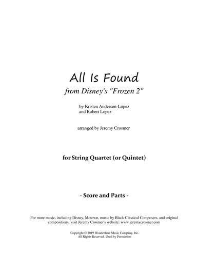 All Is Found (arr. Jeremy Crosmer)