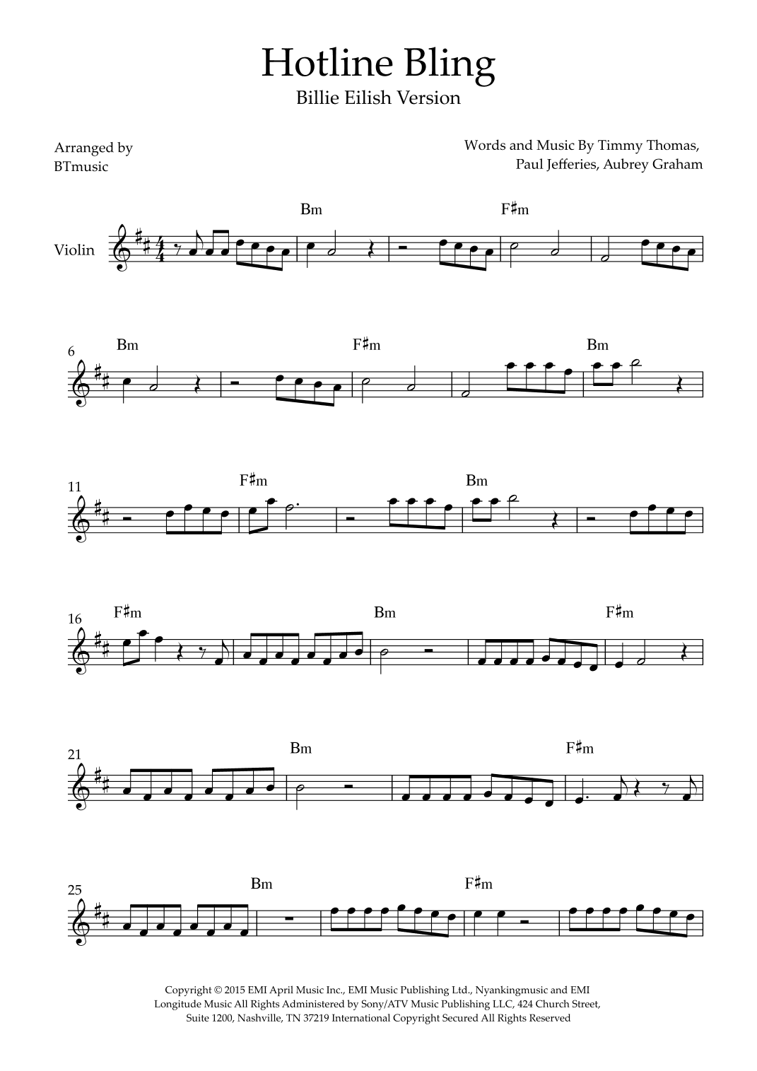 Hotline Bling (arr. BTmusic)
