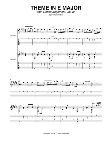 Theme in E Major (from "L’encouragement," op. 34) (arr. Mark Phillips)