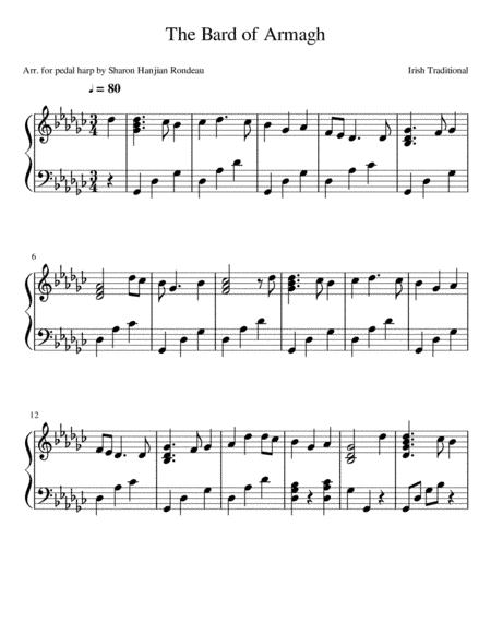 The Bard of Armagh (arr. Sharon Hanjian Rondeau)