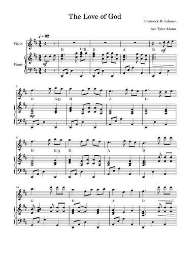 The Love Of God (Violin Solo) (arr. Tyler Adams)