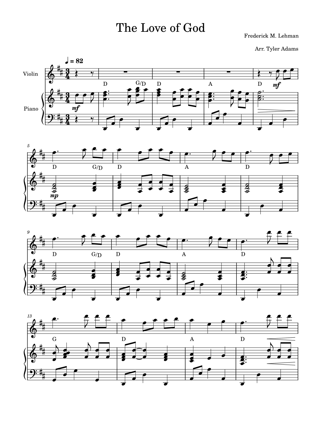 The Love Of God (Violin Solo) (arr. Tyler Adams)