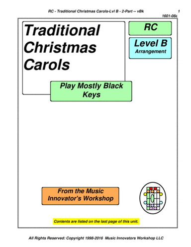 Traditional Christmas Carols on Black Keys - (Key Map Tablature) (arr. John M. Honeycutt)