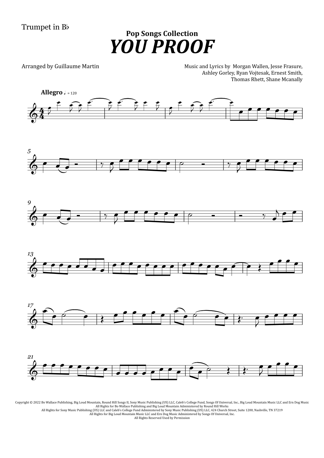 You Proof (arr. Guillaume Martin)