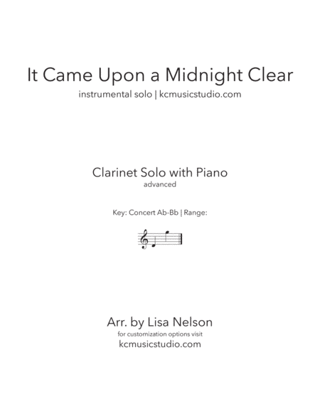 It Came Upon a Midnight Clear - Clarinet Solo (arr. Lisa Nelson)