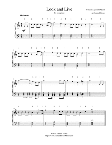 Look and Live (I've a Message from the Lord) - for easy piano (arr. Samuel Stokes)