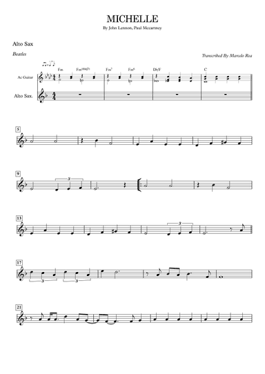 Michelle (arr. Transcribed By Marcelo Rea)