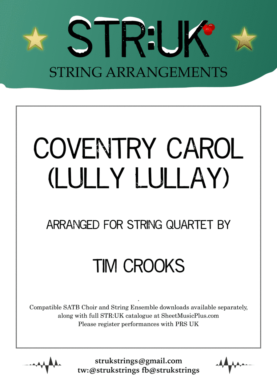 Coventry Carol (Lully Lullay) - STR:UK String Quartet version (arr. Tim Crooks)