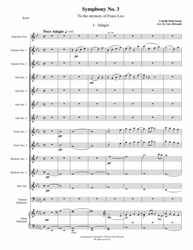 Mvt. Ib - Adagio from Symphony No. 3 (arr. Gary Bricault)