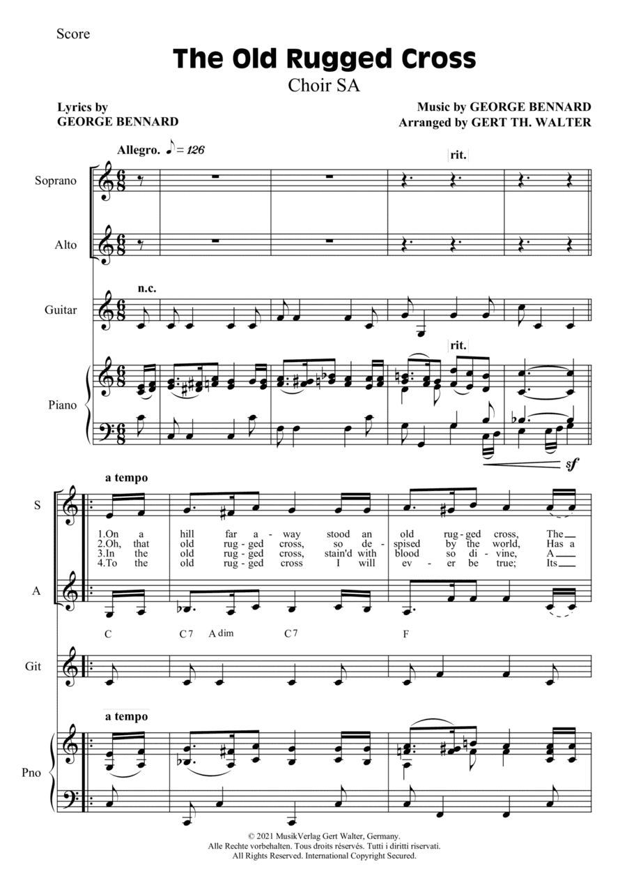 The Old Rugged Cross (arr. Gert Th. Walter)