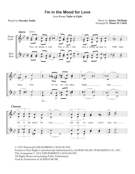 I'm In The Mood For Love (arr. Diane M. Clark)