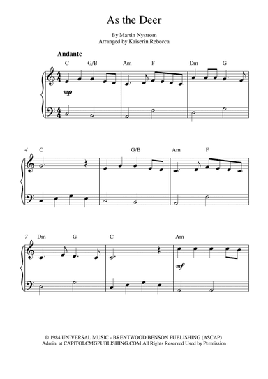 As The Deer (arr. Kaiserin Rebecca)