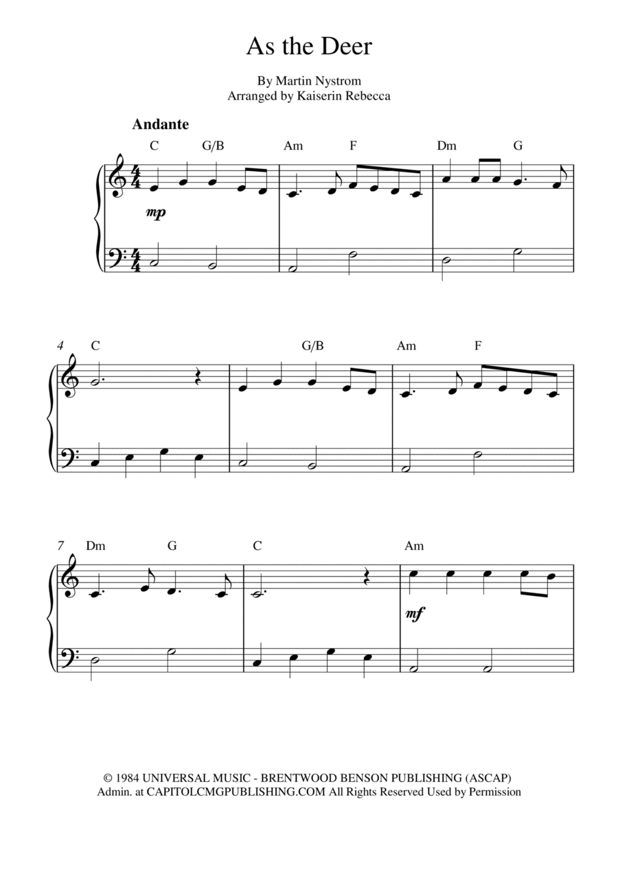 As The Deer (arr. Kaiserin Rebecca)