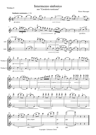 Intermezzo sinfonico from "Cavalleria rusticana" (arr. Johannes Christ)