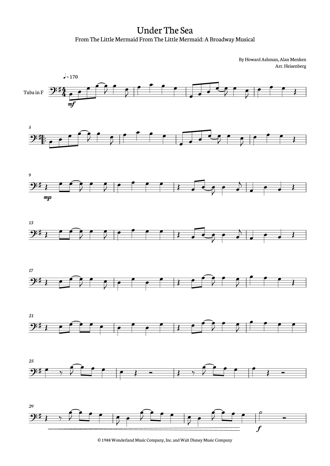 Under The Sea (arr. Heisenberg)