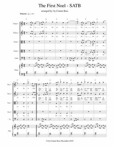 The First Noel - Strings quintet and Piano (arr. Connie Boss)
