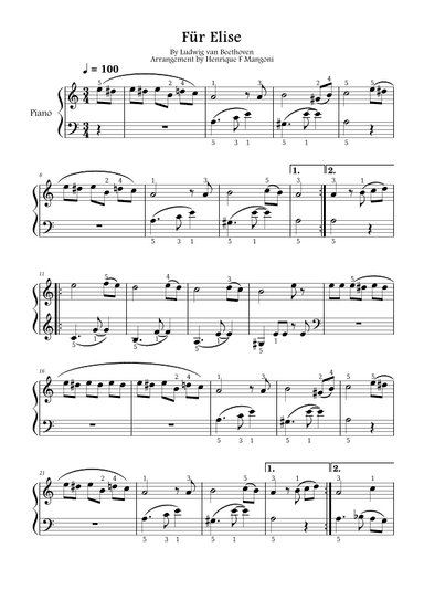 Fur Elise (easy version) (arr. Henrique F Mangoni)