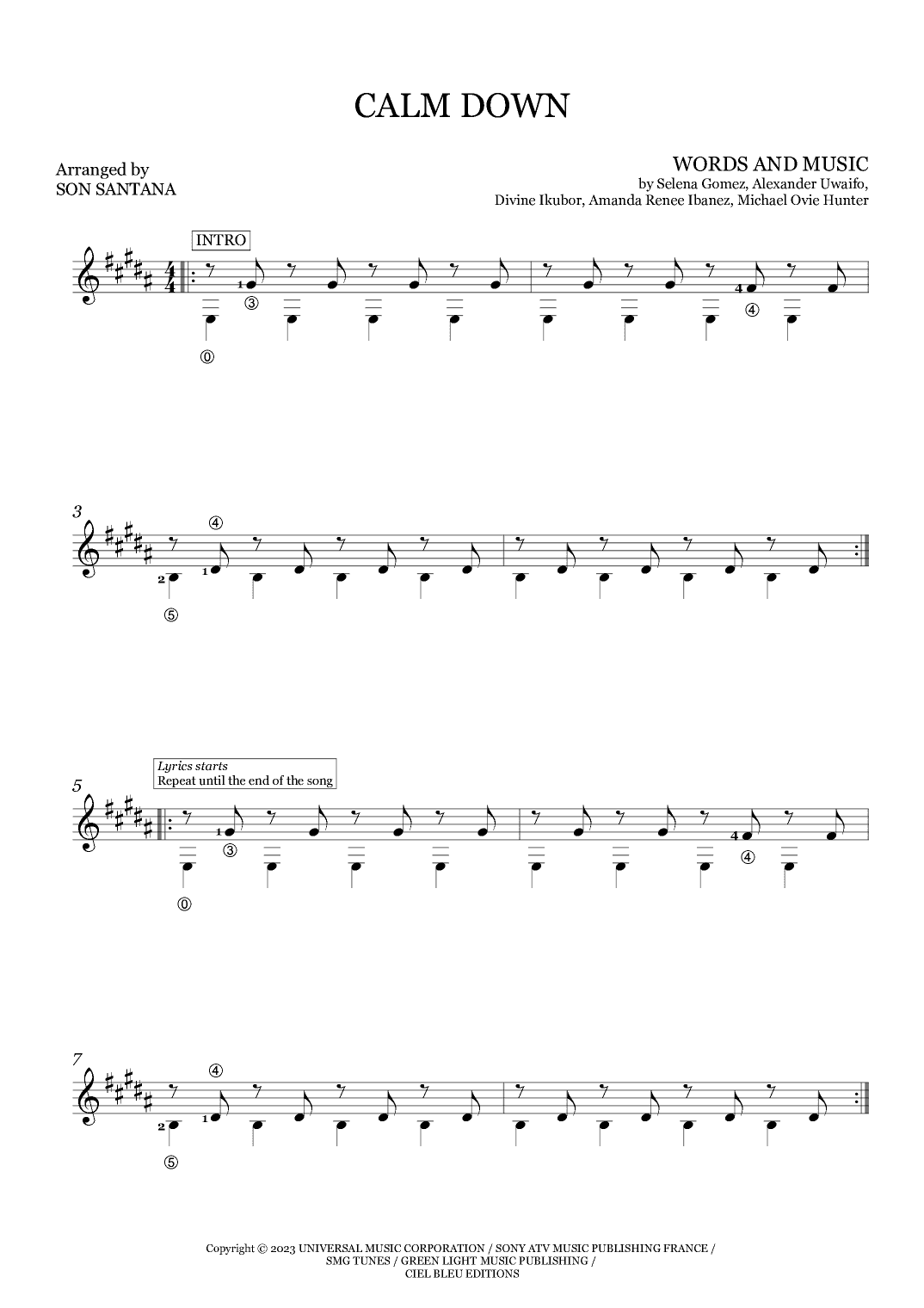 Calm Down (arr. Son Santana)