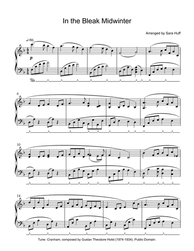 In the Bleak Midwinter (Cranham tune by Holst) (arr. Sara Huff)