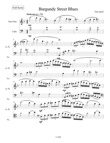 Burgundy Street Blues (arr. Tim Janof)