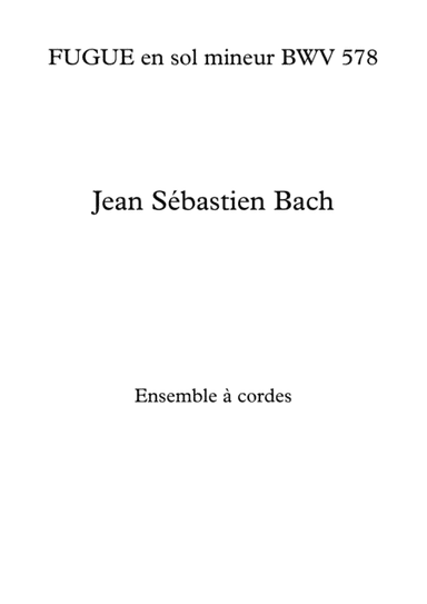 FUGUE en sol mineur BWV 578 (arr. Olivier Costa)
