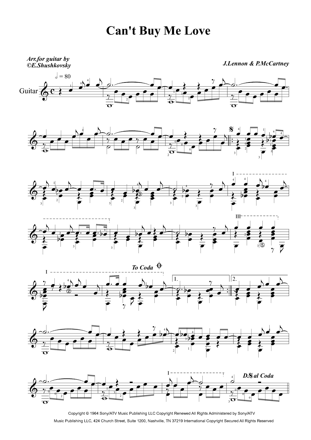 Can't Buy Me Love (arr. Evgeny Shushkovsky)