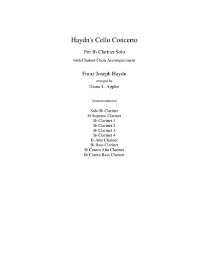 Haydn's Cello Concerto for Clarinet Choir (arr. Diana L. Appler)