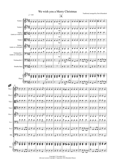 We wish you a Merry Christmas for String Orchestra (arr. David Burndrett)