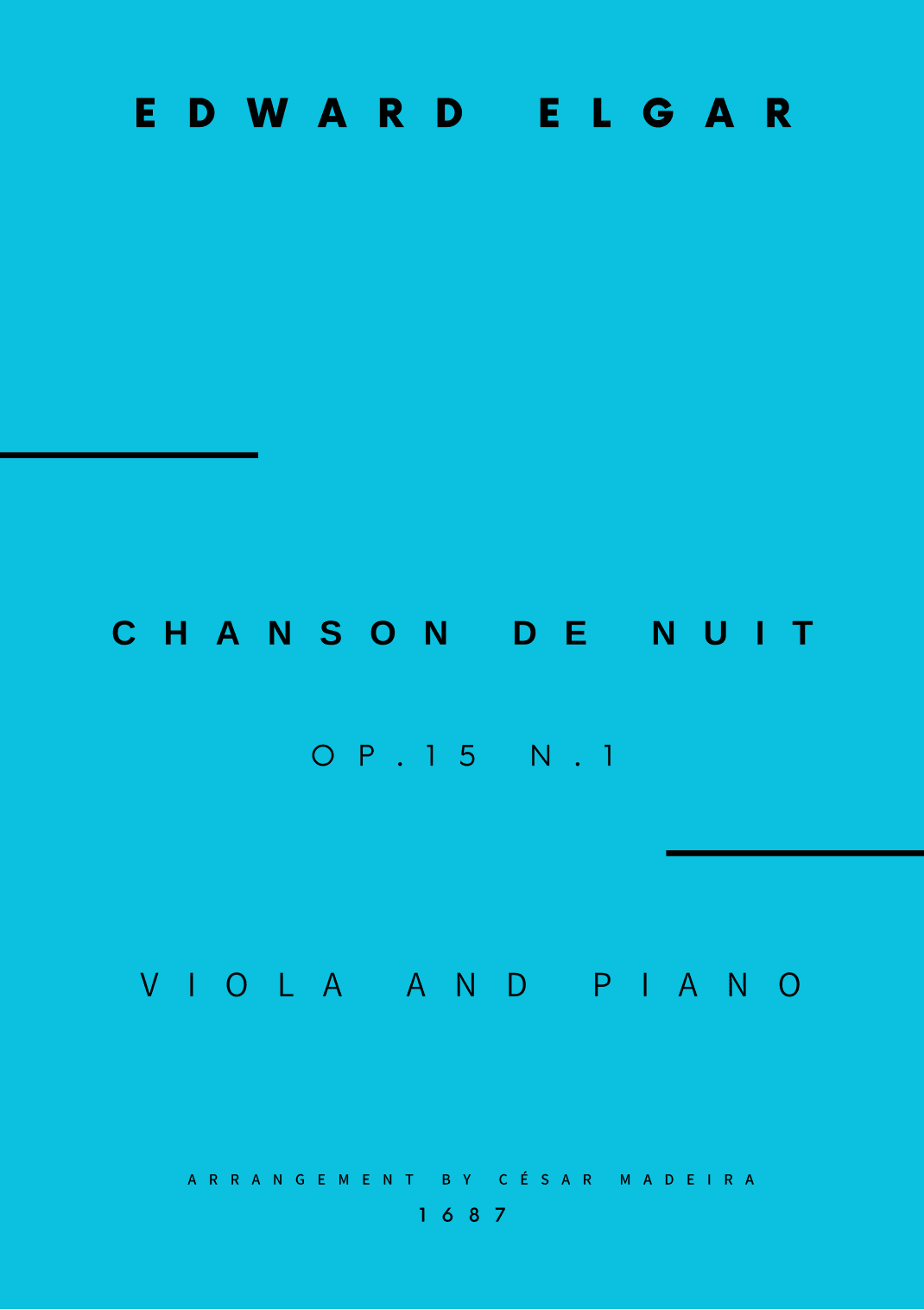 Chanson De Nuit, Op.15 No.1 - Viola and Piano (Full Score) (arr. César Madeira)