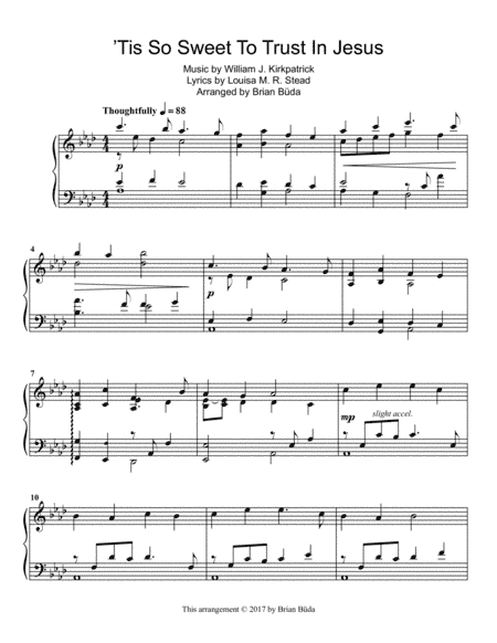 Tis So Sweet to Trust in Jesus (arr. Brian Buda)