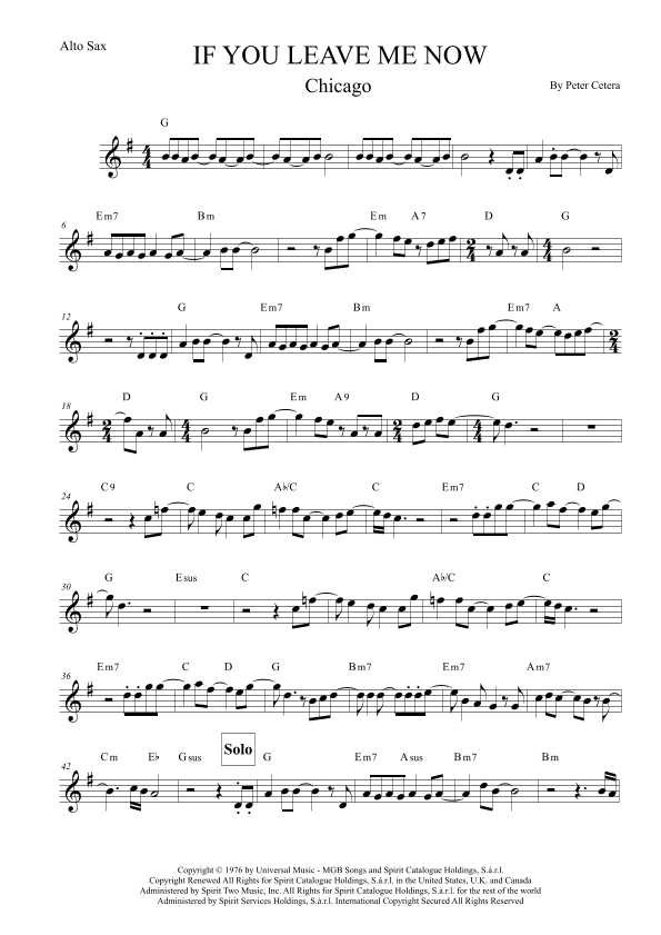 If You Leave Me Now (arr. Leo Silva)
