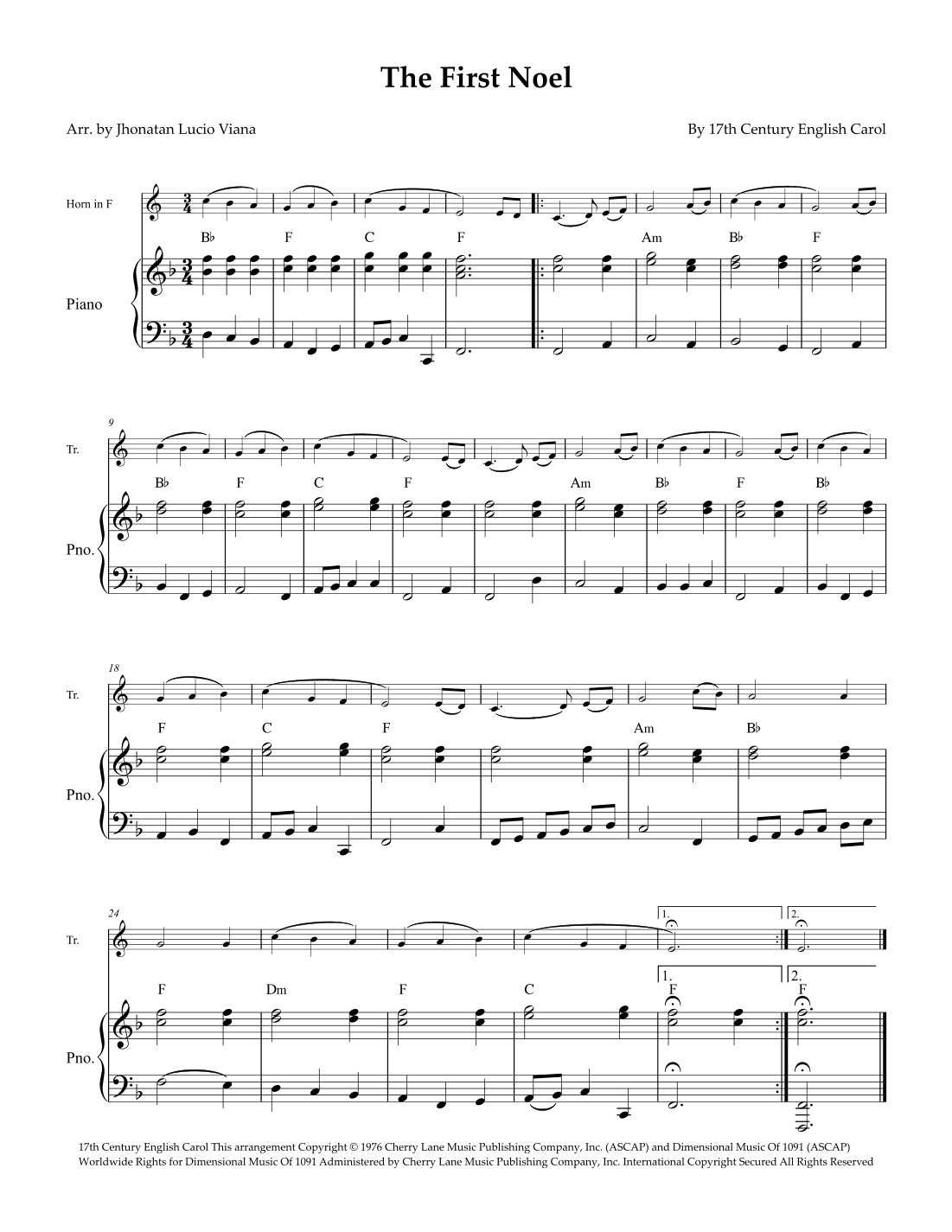 The First Noel (arr. Jhonatan Lucio Viana)