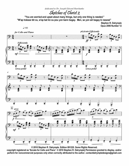 Sketches of Christ 2 "Martha, Only One Thing is Needed" - Tone Poem for Instrumental Solo & Piano