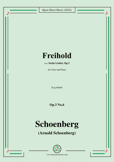 Schoenberg-Freihold,in g minor,Op.3 No.6 (arr. Open Cloud)